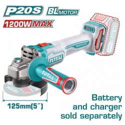 TOTAL ΕΠΑΓΓ. ΓΩΝΙΑΚΟΣ ΤΡΟΧΟΣ ΜΠΑΤ. Li-ion 20V / 125mm ΧΩΡΙΣ ΜΠΑΤΑΡΙΑ & ΦΟΡΤΙΣΤΗ (TAGLI221253E)