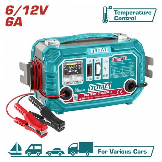 TOTAL ΦΟΡΤΙΣΤΗΣ ΜΠΑΤΑΡΙΩΝ 6/12V / 6A / 40-90Ah (TBC1501) ΜΠΑΤΑΡΙΕΣ-ΦΟΡΤΙΣΤΕΣ