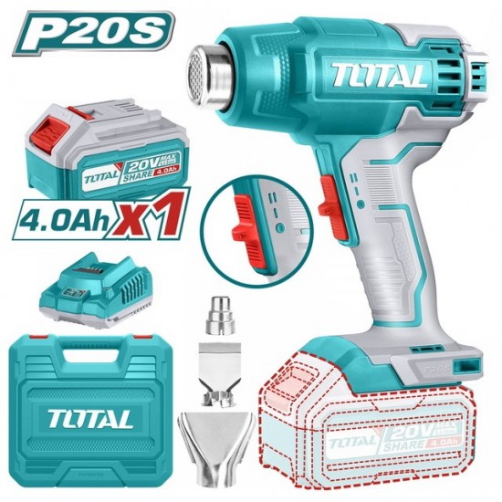 TOTAL ΕΠΑΓΓ. ΠΙΣΤΟΛΙ ΘΕΡΜΟΥ ΑΕΡΑ ΜΠΑΤ. Li-ion 20V / 4Ah / 1 ΜΠΑΤΑΡΙΑ (TBLI20025) ΔΡΑΠΑΝΟΚΑΤΣΑΒΙΔΑ