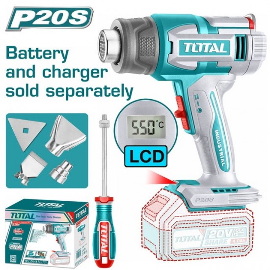 TOTAL ΕΠΑΓΓ. ΠΙΣΤΟΛΙ ΘΕΡΜΟΥ ΑΕΡΑ ΜΠΑΤ. Li-ion 20V ΧΩΡΙΣ ΜΠΑΤΑΡΙΑ & ΦΟΡΤΙΣΤΗ (TBLI2003) ΔΡΑΠΑΝΟΚΑΤΣΑΒΙΔΑ