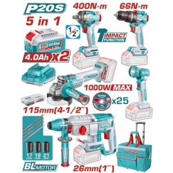 TOTAL ΕΠΑΓΓ. ΣΕΤ 5τεμ ΕΡΓΑΛΕΙΩΝ ΜΠΑΤ. Li-ion 20V / 4Ah / 2 ΜΠΑΤΑΡΙΕΣ (TCKLI20592E) TOTAL ΕΠΑΓΓ. ΣΕΤ 5τεμ ΕΡΓΑΛΕΙΩΝ ΜΠΑΤ. Li-ion 20V / 4Ah / 2 ΜΠΑΤΑΡΙΕΣ (TCKLI20592E)