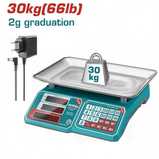 TOTAL ΗΛΕΚΤΡΟΝΙΚΗ ΖΥΓΑΡΙΑ 30Kg (TESA3301) ΔΙΑΦΟΡΑ