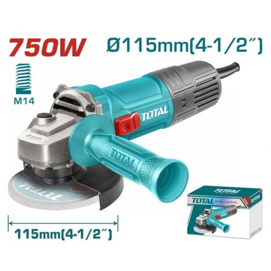 TOTAL ΕΠΑΓΓ. ΓΩΝΙΑΚΟΣ ΛΕΙΑΝΤΗΡΑΣ 750W - 115mm (TG10711556) ΤΡΟΧΟΙ