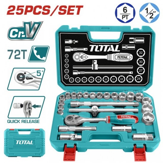 TOTAL ΕΠΑΓΓ. ΚΑΣΕΤΙΝΑ ΚΑΡΥΔΑΚΙΑ 1/2" 25ΤΕΜ (THT121251) ΣΕΤ ΕΡΓΑΛΕΙΑ TOTAL ΕΠΑΓΓ. ΚΑΣΕΤΙΝΑ ΚΑΡΥΔΑΚΙΑ 1/2" 25ΤΕΜ (THT121251) ΣΕΤ ΕΡΓΑΛΕΙΑ
