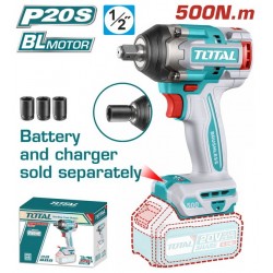 TOTAL ΕΠΑΓΓ. ΜΠΟΥΛΟΝΟΚΛΕΙΔΟ ΜΠΑΤ. Li-ion 20V / 500Nm ΧΩΡΙΣ ΜΠΑΤΑΡΙΑ & ΦΟΡΤΙΣΤΗ (TIWLI20501)