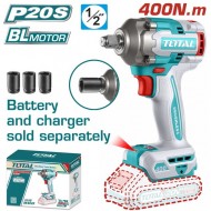 TOTAL ΕΠΑΓΓ. ΜΠΟΥΛΟΝΟΚΛΕΙΔΟ ΜΠΑΤ. Li-ion 20V / 400Nm ΧΩΡΙΣ ΜΠΑΤΑΡΙΑ & ΦΟΡΤΙΣΤΗ (TIWLI20401)
