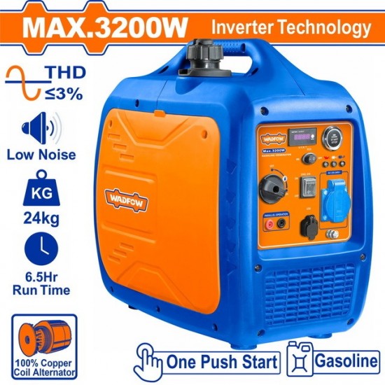 WADFOW ΗΛΕΚΤΡΟΓΕΝΝΗΤΡΙΑ ΒΕΝΖΙΝΗΣ INVERTER 3.200W (WGEAS032D) WADFOW ΗΛΕΚΤΡΟΓΕΝΝΗΤΡΙΑ ΒΕΝΖΙΝΗΣ INVERTER 3.200W (WGEAS032D)