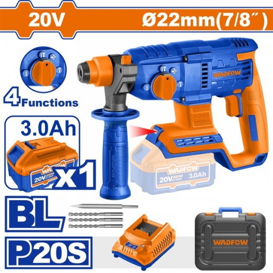 WADFOW ΠΝΕΥΜΑΤΙΚΟ ΠΙΣΤΟΛΕΤΟ ΜΠΑΤ. Li-ion 20V / 22mm / 3Ah / 1 ΜΠΑΤ (WLM1522) ΔΡΑΠΑΝΑ