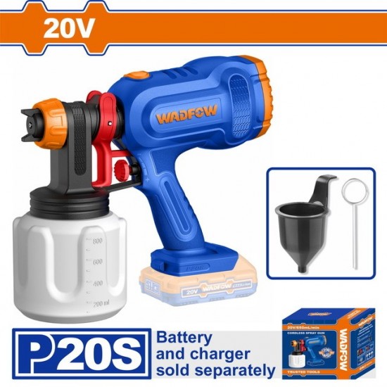 WADFOW ΠΙΣΤΟΛΙ ΒΑΦΗΣ ΜΠΑΤ. Li-ion 20V ΧΩΡΙΣ ΜΠΑΤΑΡΙΑ & ΦΟΡΤΙΣΤΗ (WSU3066) ΔΙΑΦΟΡΑ