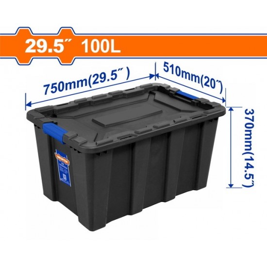 WADFOW ΠΛΑΣΤΙΚΟ ΚΟΥΤΙ ΑΠΟΘΗΚΕΥΣΗΣ ΜΑΥΡΟ 29.5" / 100Lit (WTB331B) ΕΡΓΑΛΕΙΟΘΗΚΗ - ΕΡΓΑΛΕΙΟΦΟΡΟΙ - ΤΣΑΝΤΑ ΕΡΓΑΣΙΑΣ - ΣΚΑΛΑ ΑΛΟΥΜΙΝΙΟΥ
