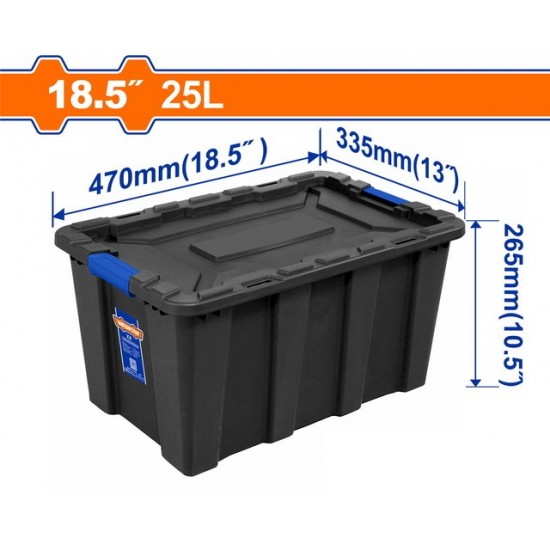 WADFOW ΠΛΑΣΤΙΚΟ ΚΟΥΤΙ ΑΠΟΘΗΚΕΥΣΗΣ ΜΑΥΡΟ 18.5" / 25Lit (WTB3325) ΕΡΓΑΛΕΙΟΘΗΚΗ - ΕΡΓΑΛΕΙΟΦΟΡΟΙ - ΤΣΑΝΤΑ ΕΡΓΑΣΙΑΣ - ΣΚΑΛΑ ΑΛΟΥΜΙΝΙΟΥ