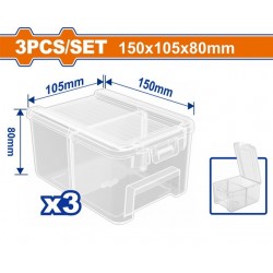 WADFOW ΣΕΤ ΔΙΑΦΑΝΑ ΚΟΥΤΙΑ ΑΠΟΘΗΚΕΥΣΗΣ 150Χ105Χ80mm 3TEM (WTB8333)