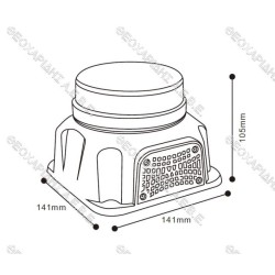 ΦΑΡΟΣ 12 LED ΜΕ ΣΕΙΡΗΝΑ ΟΠΙΣΘΕΝ 107db ΒΙΔΩΤΟΣ 12-24V AgroEquip